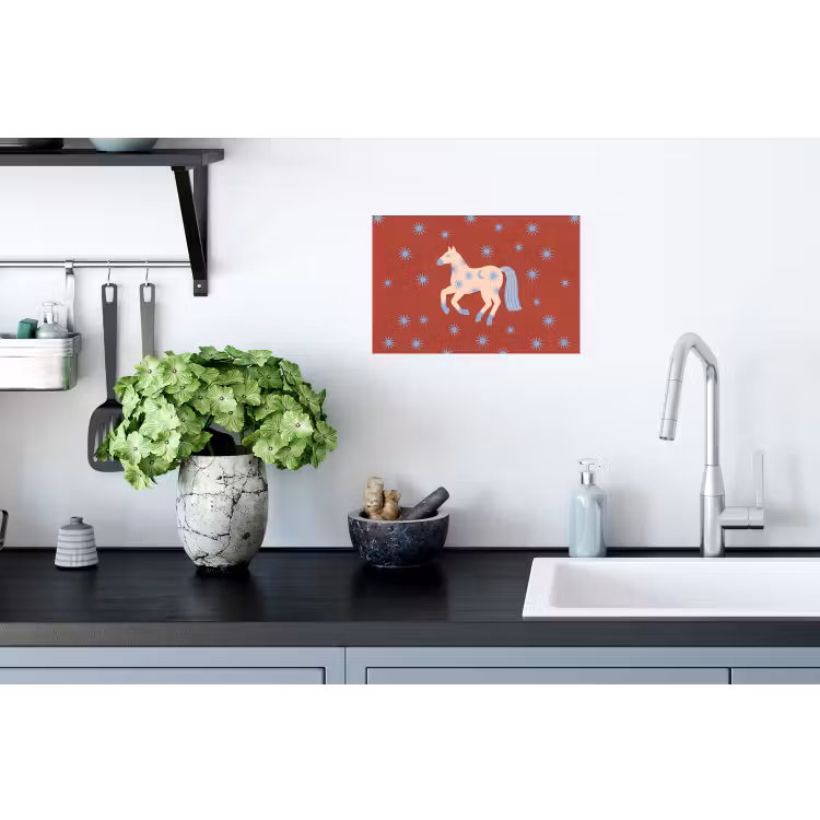 Muursticker - Dieren - Sterren - Maan - Abstract - Rood — 2