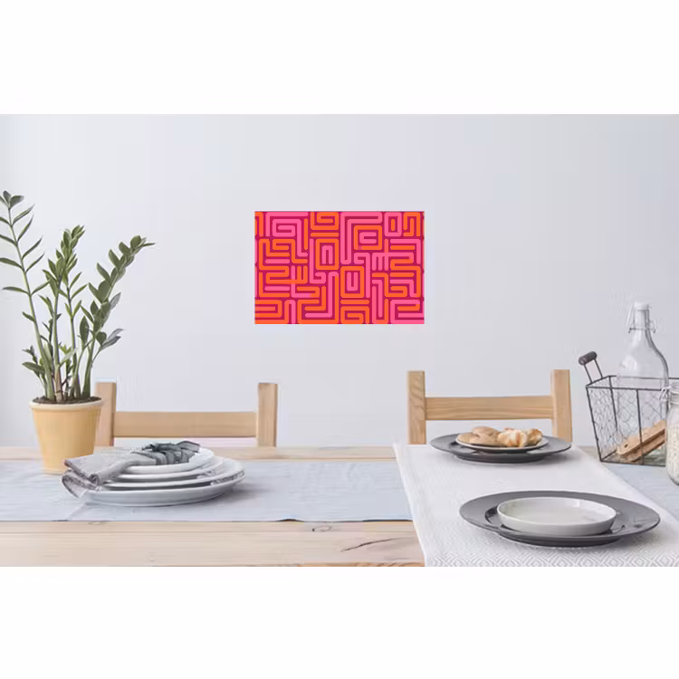 Muursticker - Abstract - Patroon - Lijnen - Roze - Oranje — 3