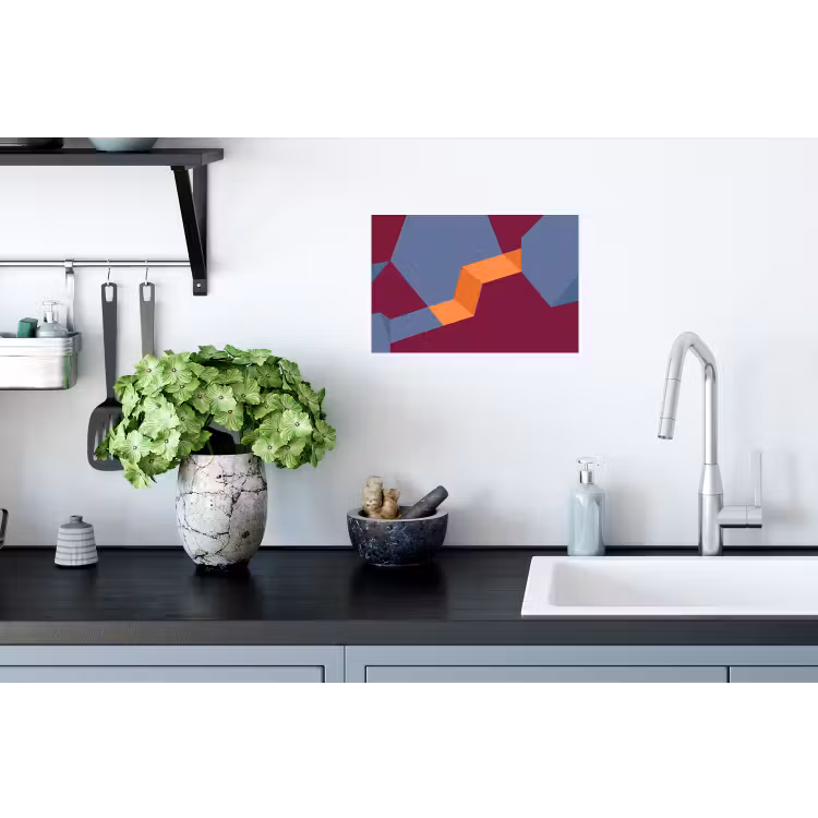 Muursticker - Abstract - Vormen - Modern - Blauw - Oranje — 2