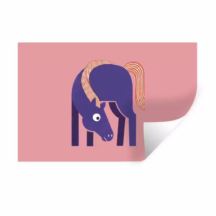 Muursticker - Paard - Abstract - Dieren - Modern - Blauw — 1