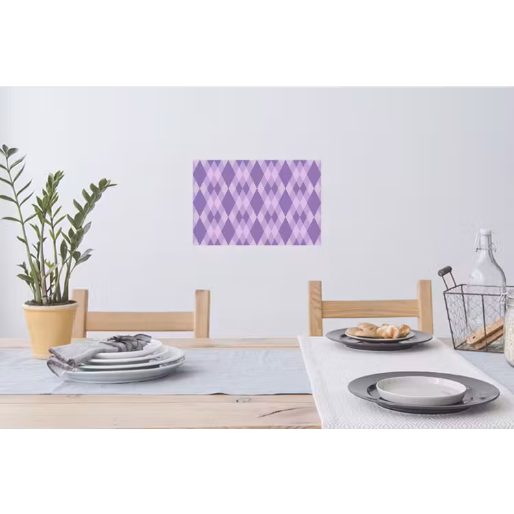 Muursticker - Paars - Geometrisch - Ruiten - Argyle - Patroon — 3