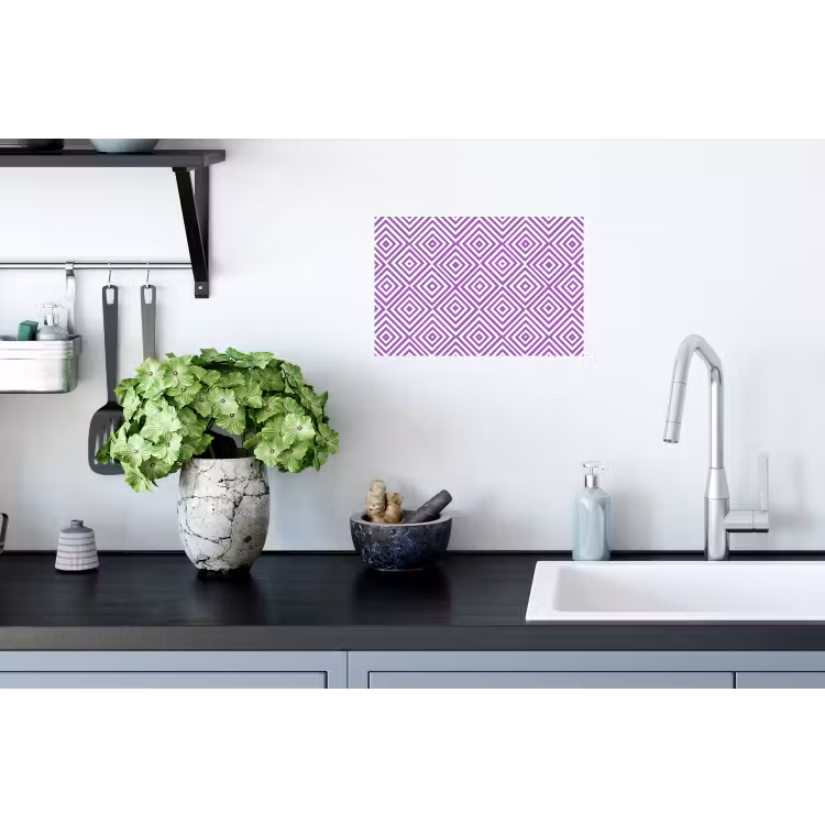 Muursticker - Paars - Geometrisch - Ruiten - Concentrisch - Patroon — 2