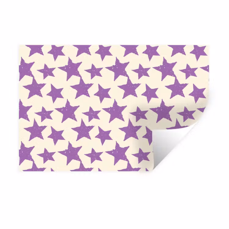 Muursticker - Paars - Geometrisch - Sterren - Stempel - Patroon — 1