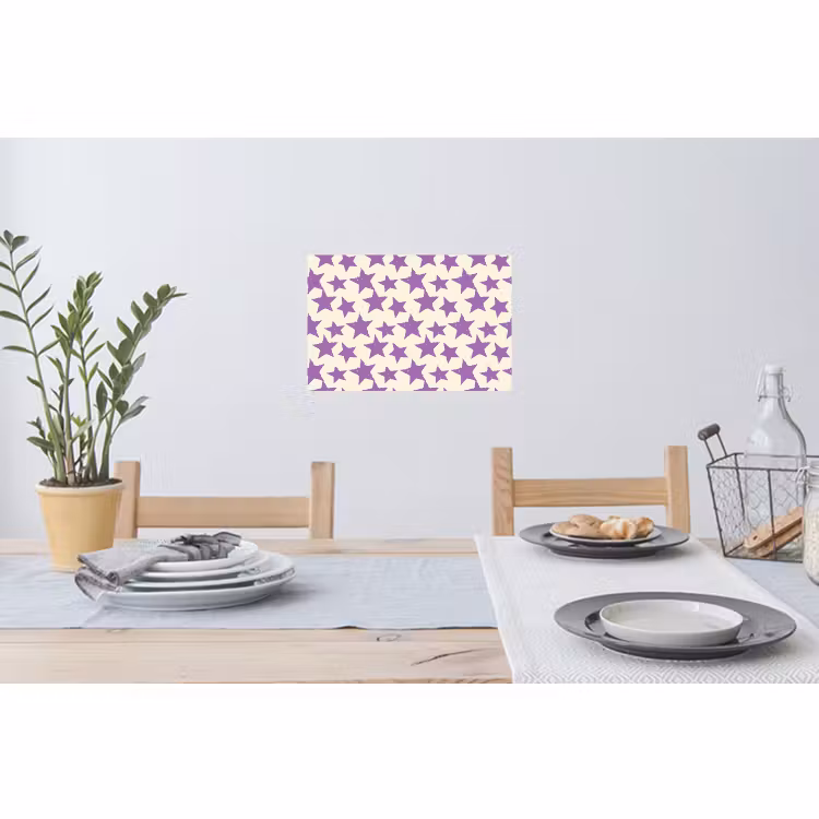 Muursticker - Paars - Geometrisch - Sterren - Stempel - Patroon — 3