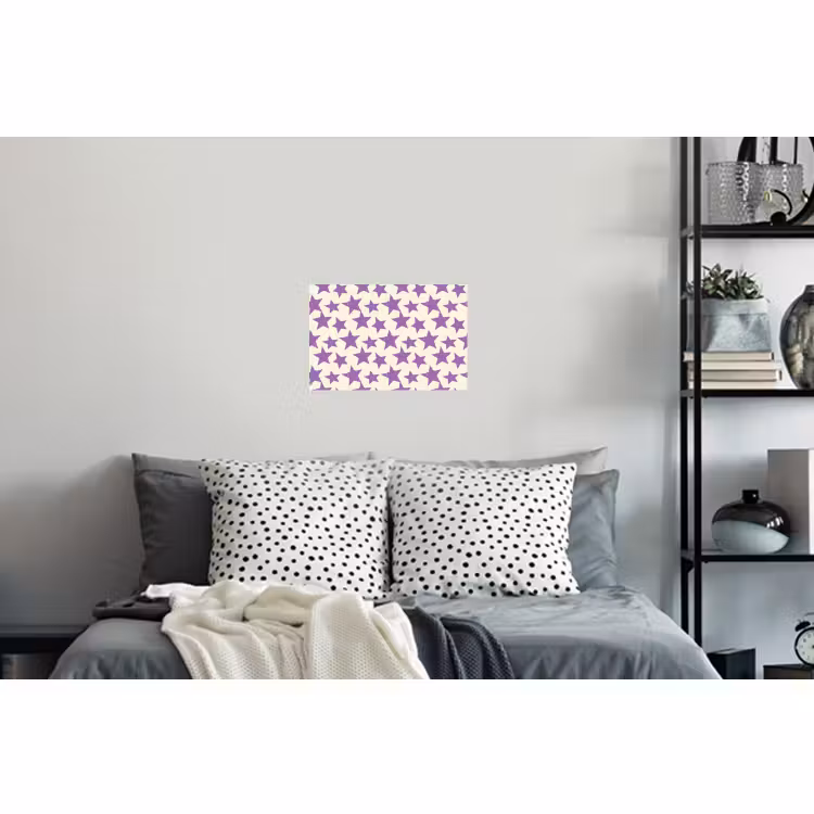 Muursticker - Paars - Geometrisch - Sterren - Stempel - Patroon — 5
