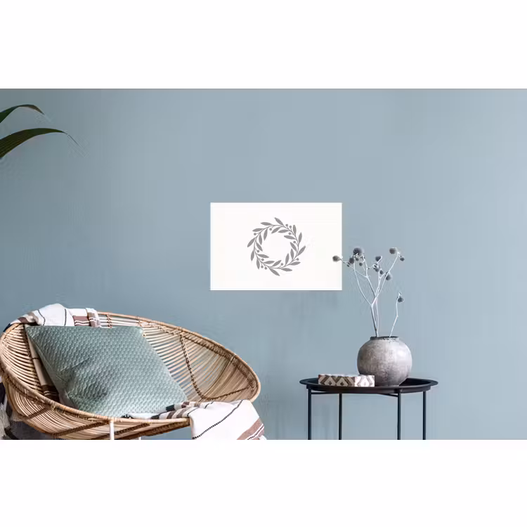 Muursticker - Krans - Bladeren - Natuur - Minimalistisch - Grijs — 4