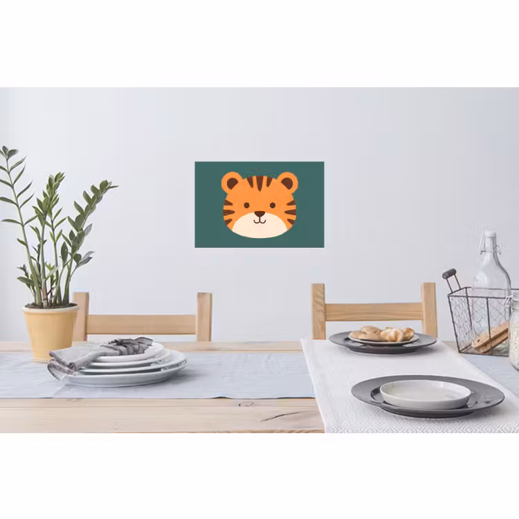 Muursticker - Dieren - Kop - Oranje - Illustratie - Modern — 3