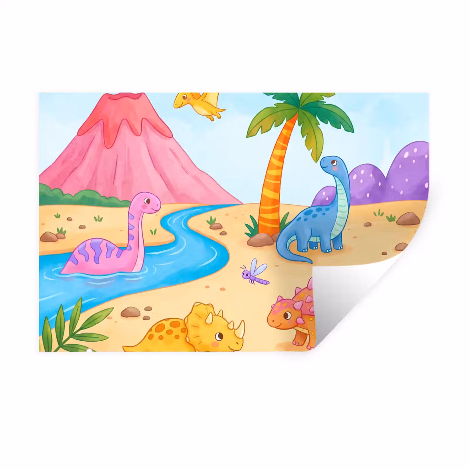 Muursticker - Dinosaurus - Jungle - Illustratie — 1