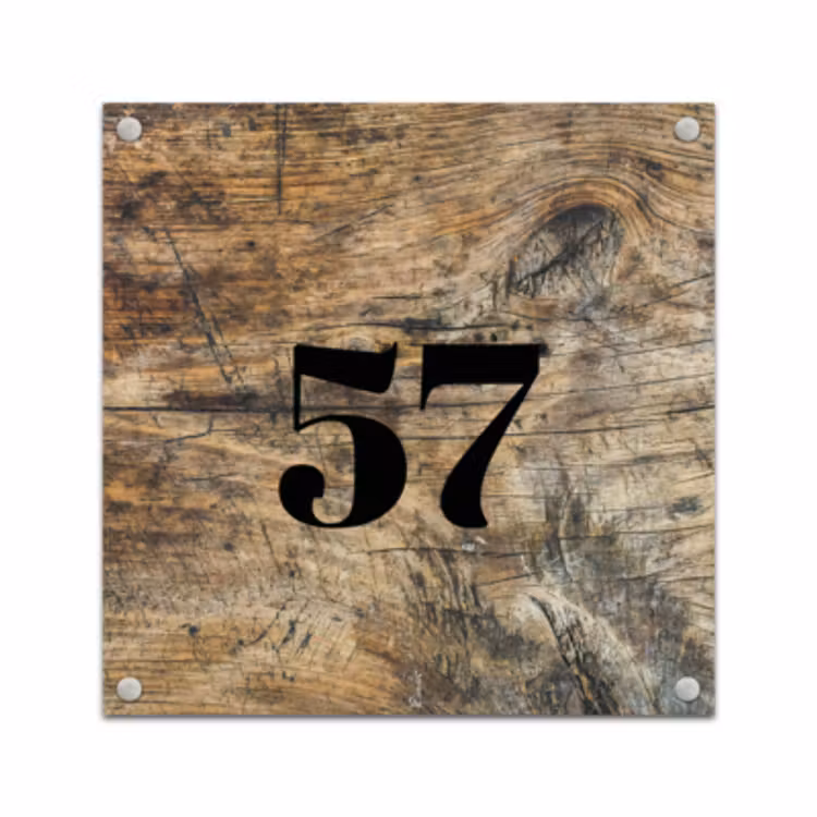 Naambordje Voordeur Hout — 2