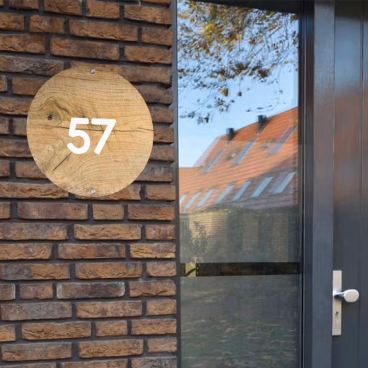 Naambordje Voordeur Hout — 3