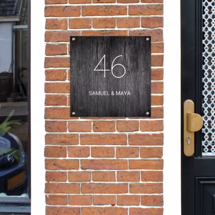 Naambordje Voordeur Hout — 4