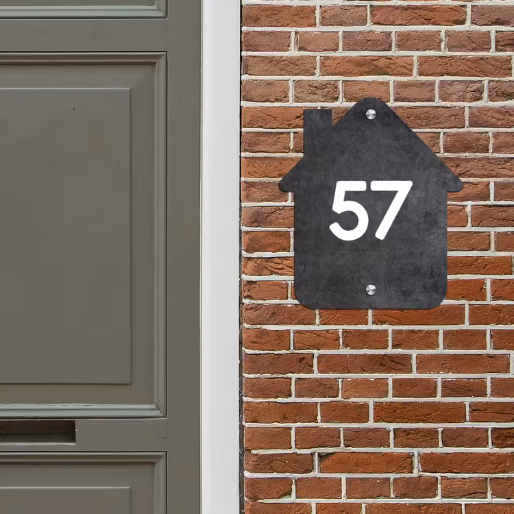 Naambord Huisjesvorm - Leisteen — 3