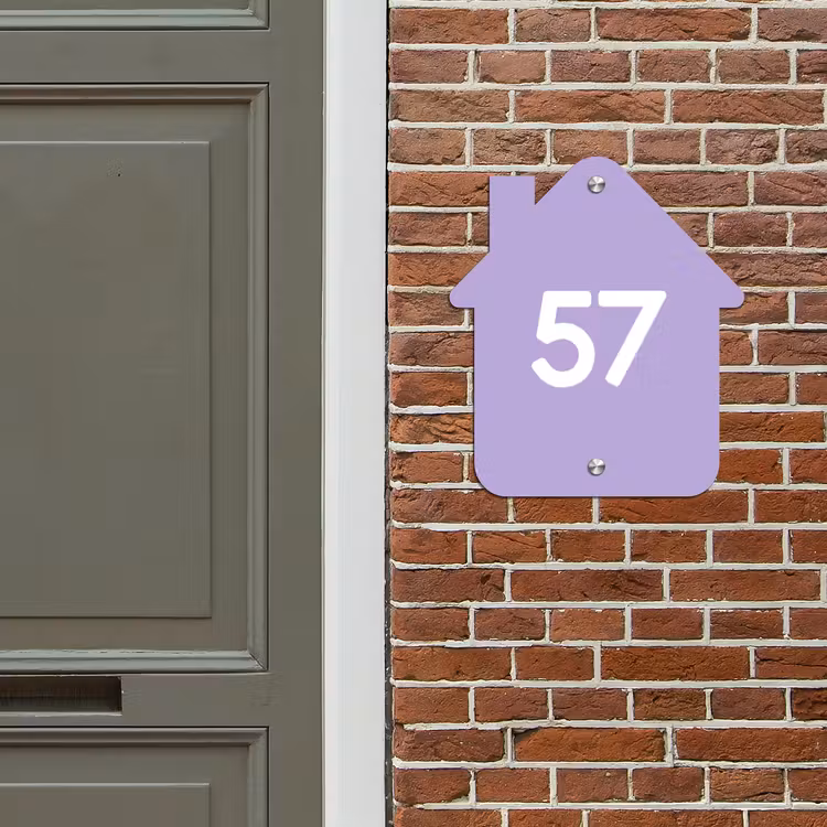 Naambord Huisjesvorm - Effen kleuren — 2