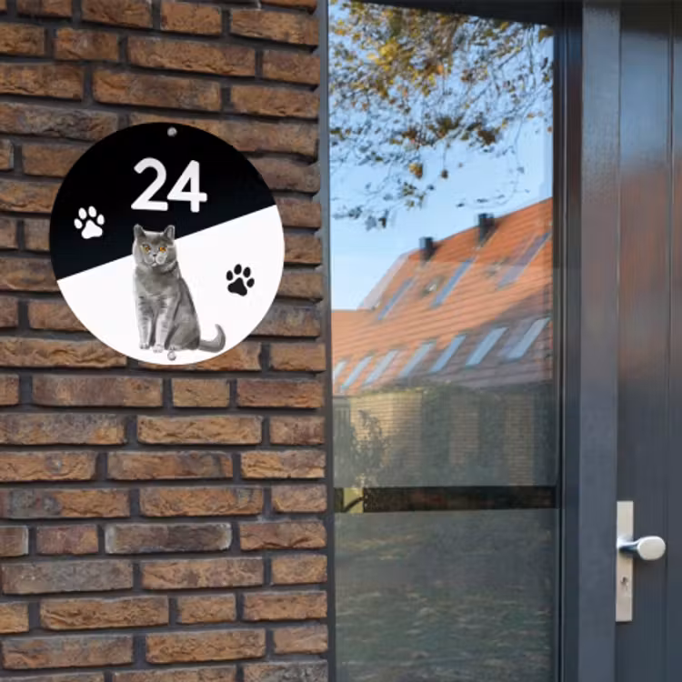 Naambordje Voordeur Kat — 3