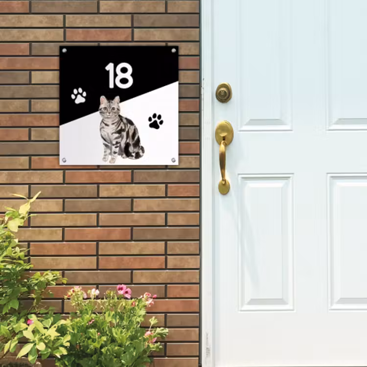 Naambordje Voordeur Kat — 4