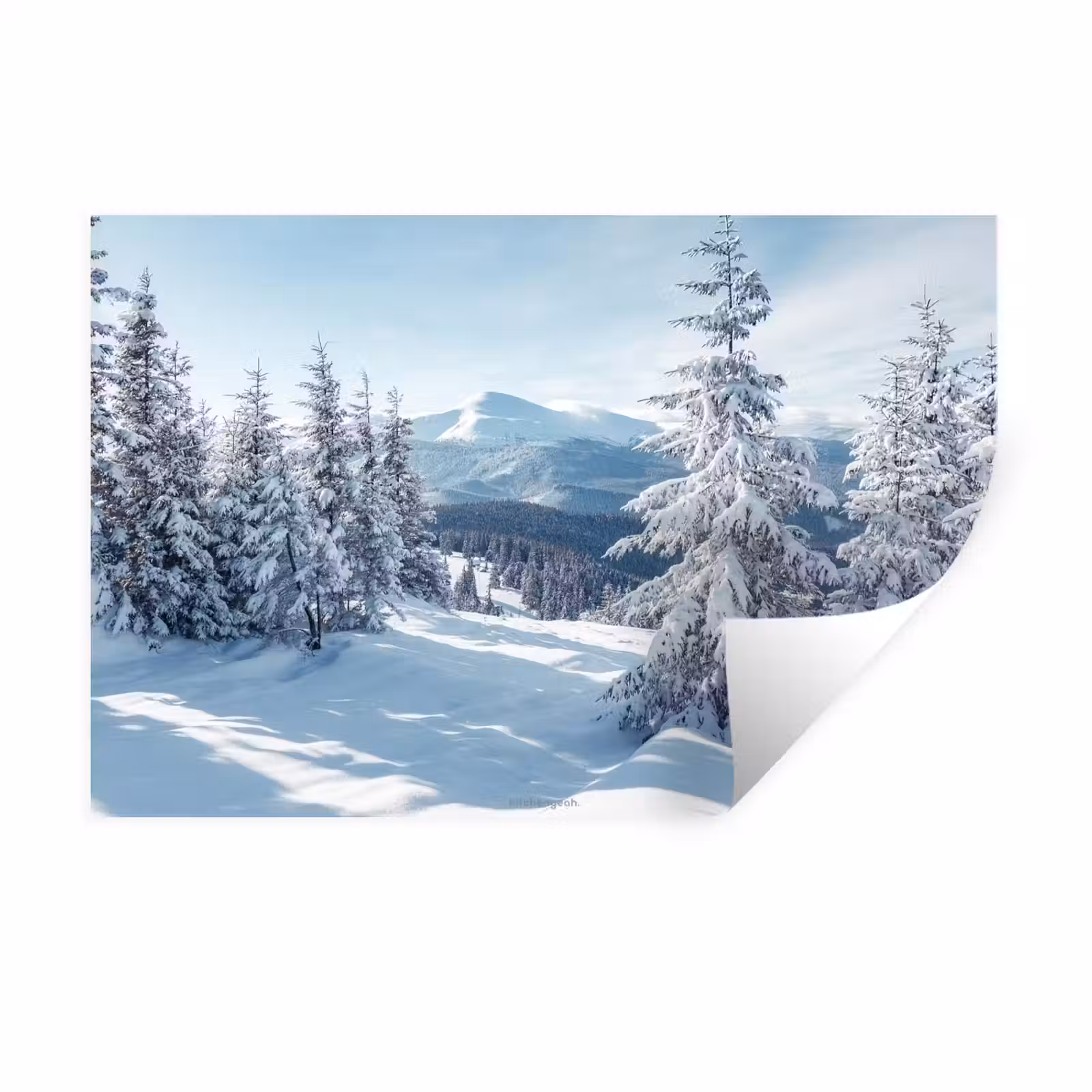 Muursticker - Sneeuw - Winter - Landschap - Bergen — 1