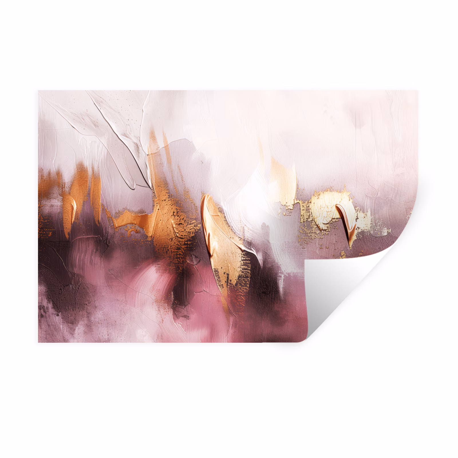 Muursticker - Watercolor - Goud - Roze - Abstract - Kunst — 1