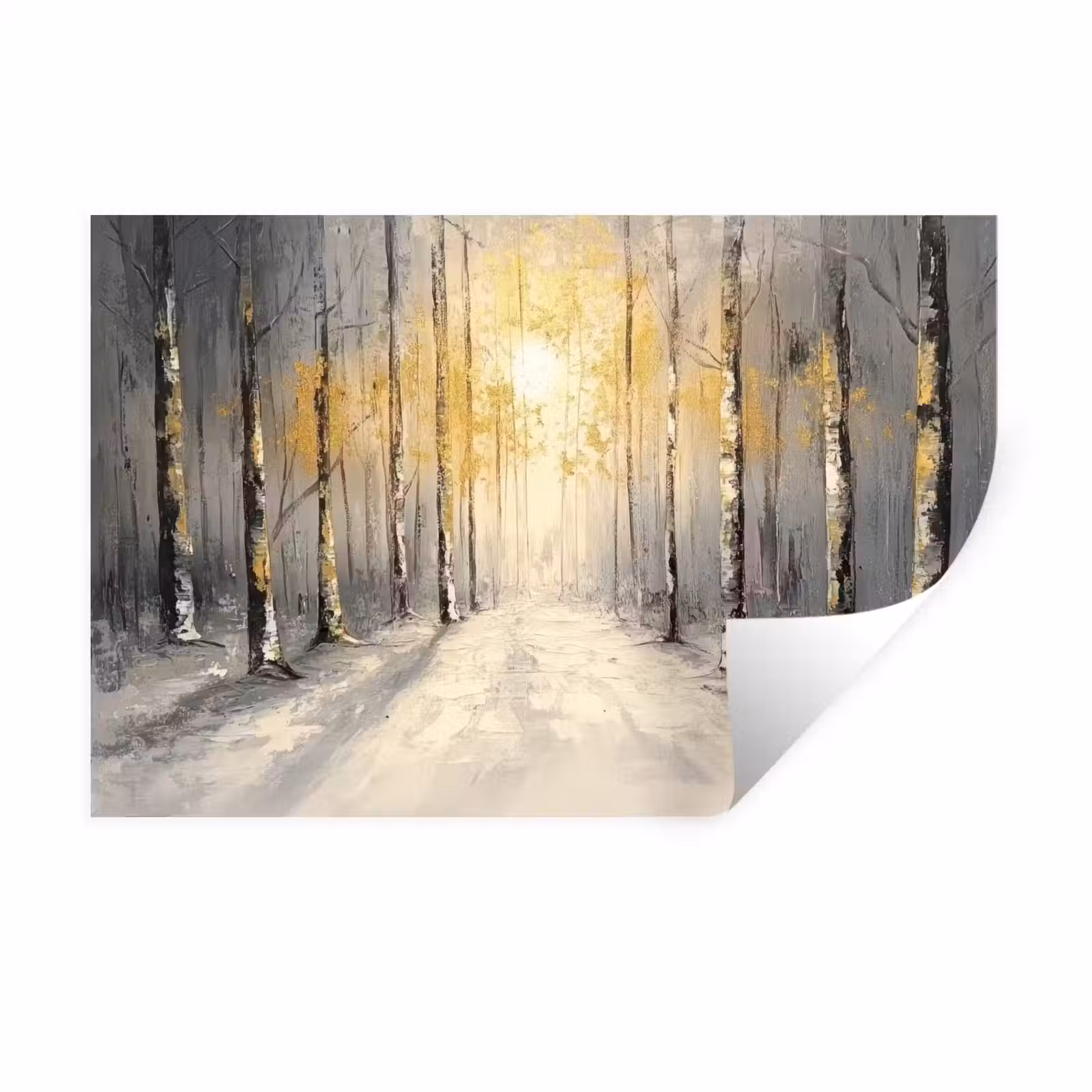 Muursticker - Winter - Abstract - Sneeuw - Natuur - Zon — 1