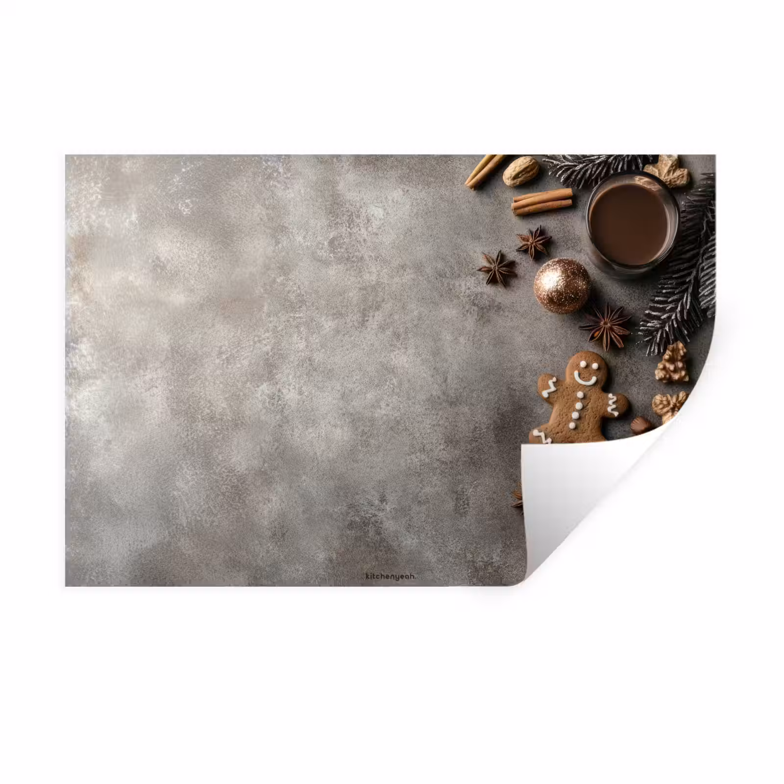 Muursticker - Winter - Kerst - Beton - Gingerbread man — 1