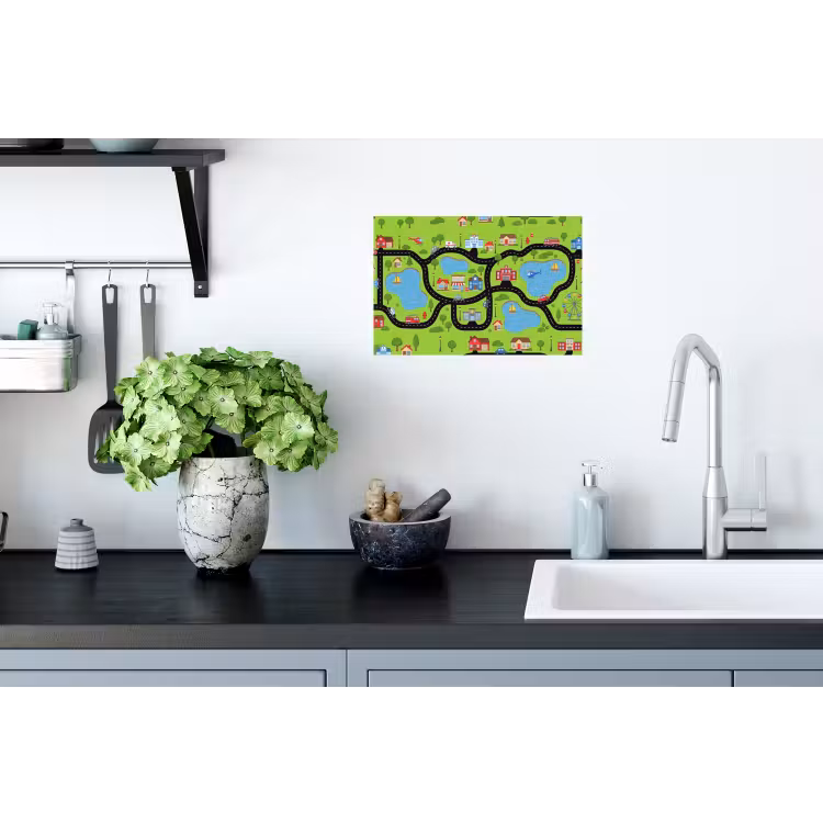 Muursticker - Dorp - Wegen - Cartoon — 2