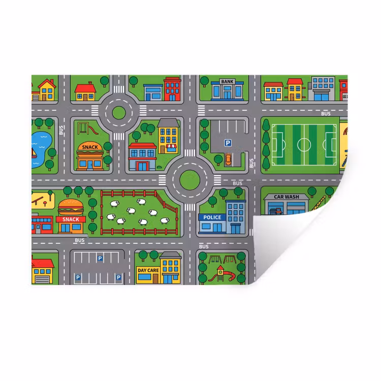 Muursticker - Gebouwen - Straten - Kinderlijk — 1