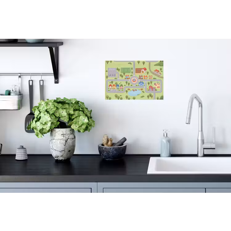 Muursticker - Plattegrond - Dorp - Kind — 2