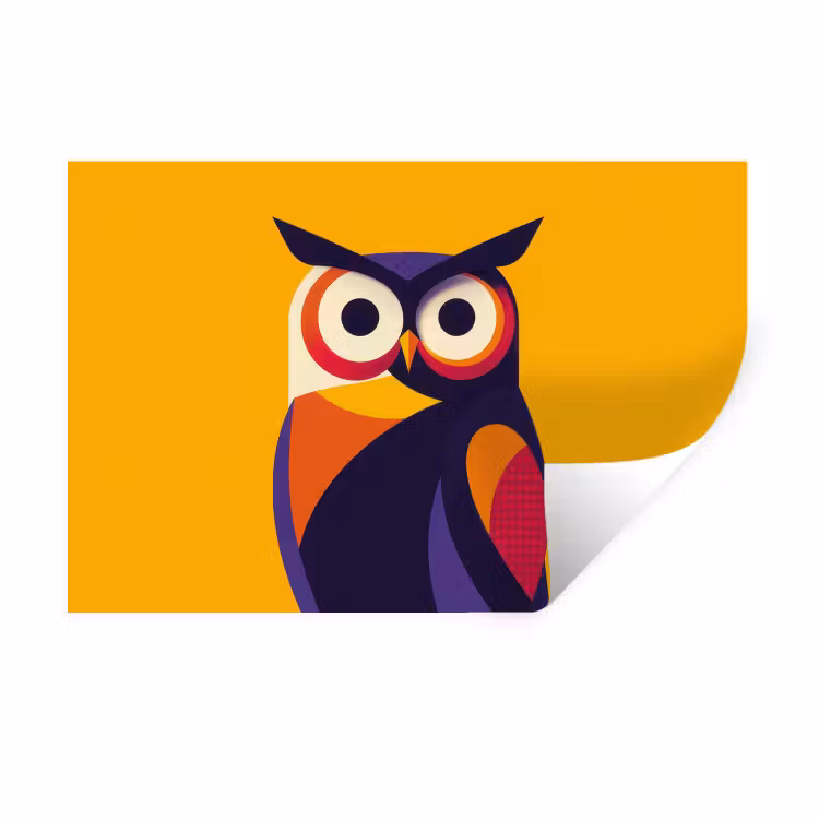 Muursticker - Uil - Grafisch - Kleurrijk - Ogen — 1
