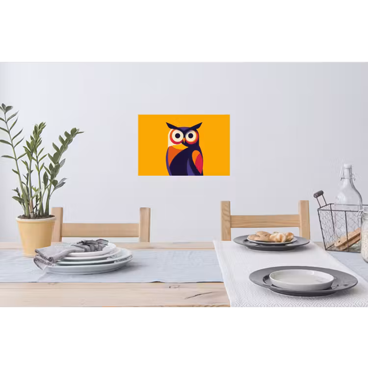 Muursticker - Uil - Grafisch - Kleurrijk - Ogen — 3