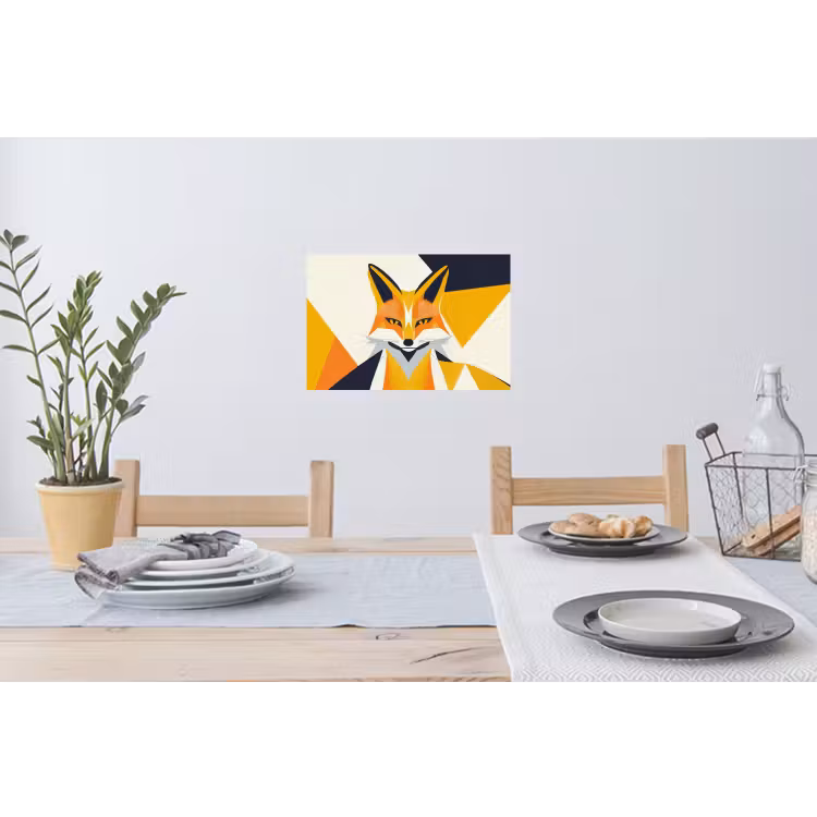 Muursticker - Vos - Oranje - Abstract - Driehoeken — 3