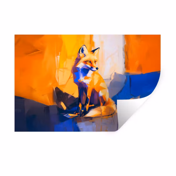 Muursticker - Vos - Oranje - Vormen - Abstract — 1