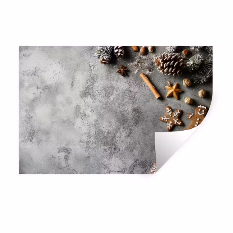 Muursticker - Winter - Kerst - Beton - Dennenappels — 1