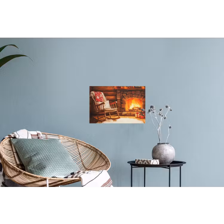 Muursticker - Winter - Kerst - Huis - Openhaard — 4