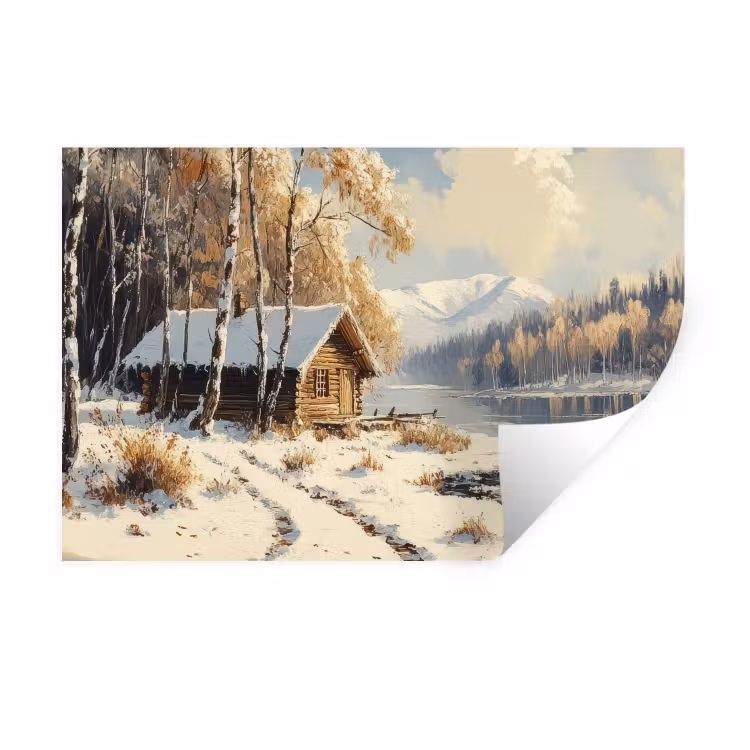 Muursticker - Winter - Sneeuw - Huis - Natuur — 1