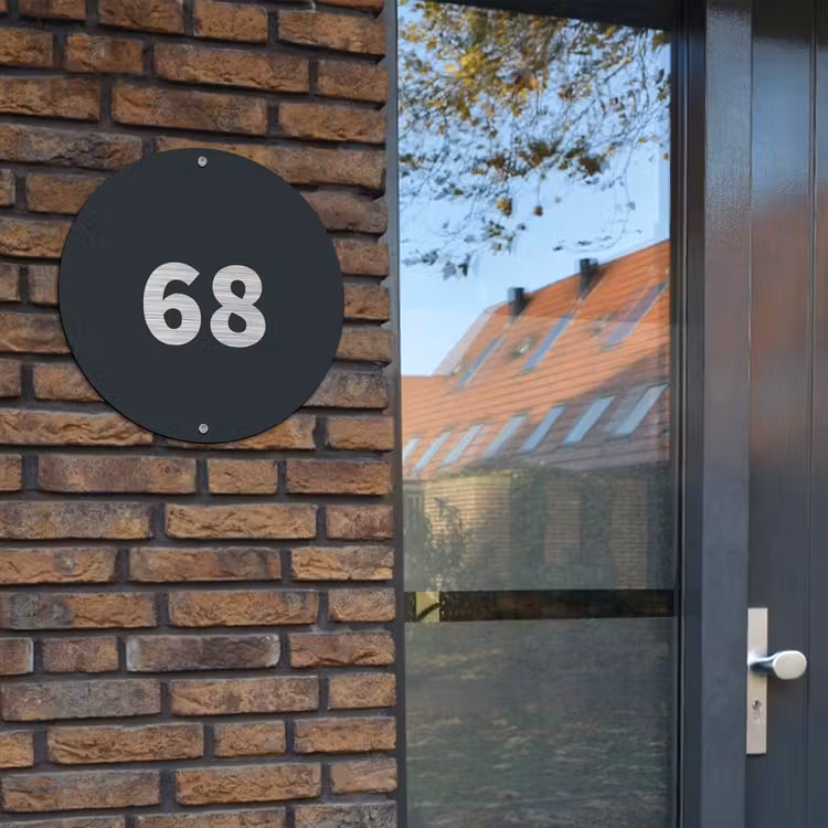 Naambordje Voordeur Antraciet — 4