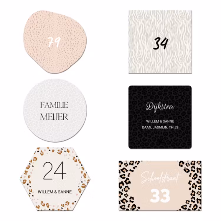 Naambordje Voordeur Panterprint — 1