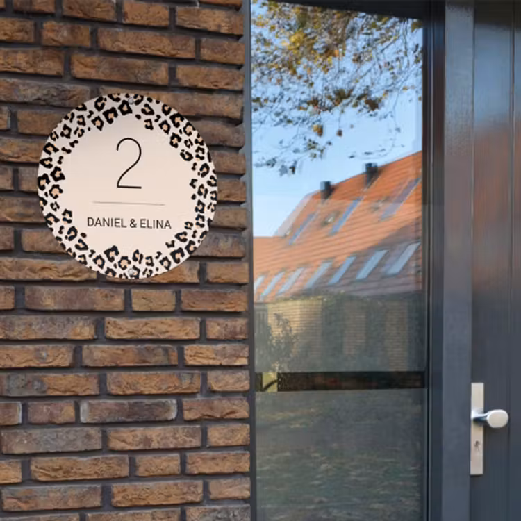 Naambordje Voordeur Panterprint — 4