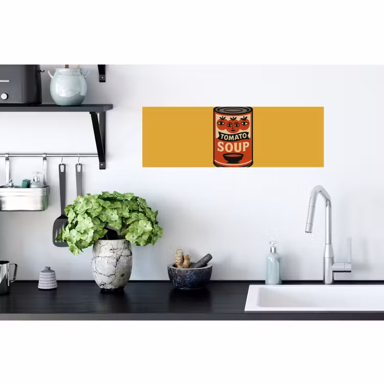 Muursticker - Tomatensoep - Gezichtje - Illustratie - Rood — 2