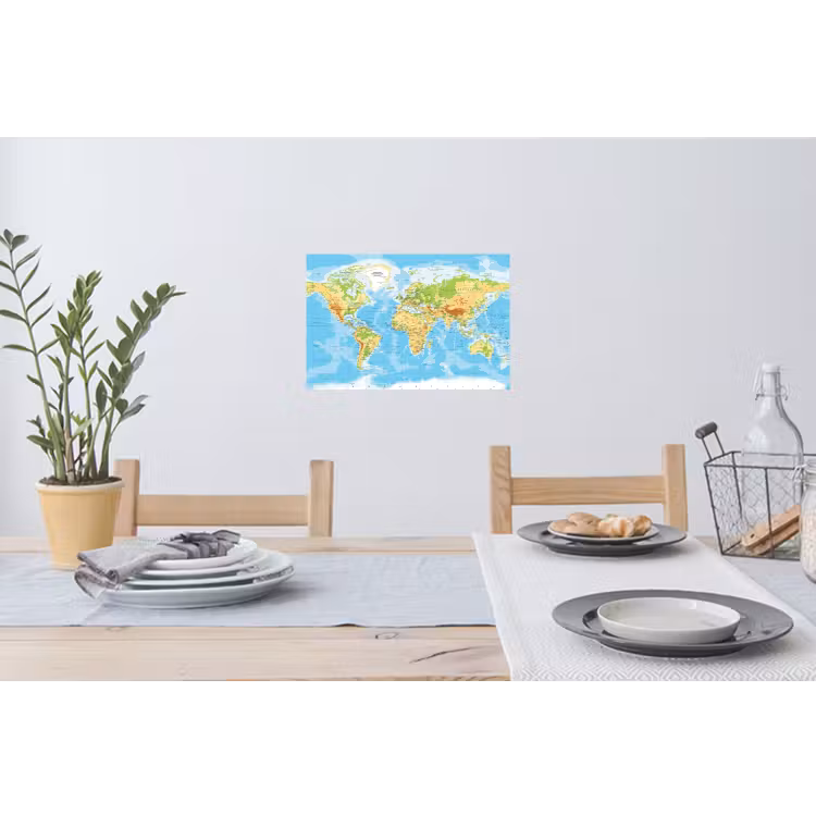 Muursticker - Wereldkaart - Staatkundig - Blauw - Aarde - Educatief — 3