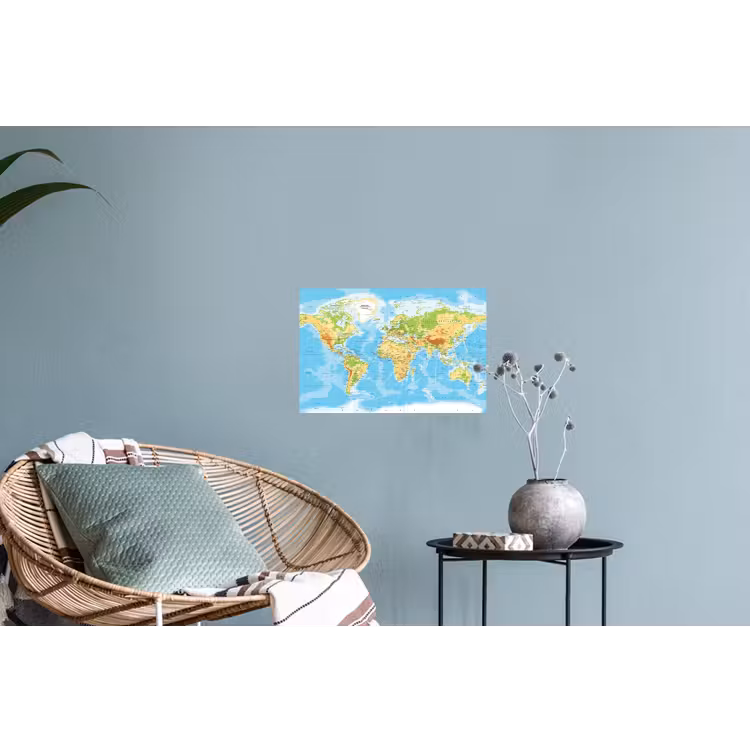 Muursticker - Wereldkaart - Staatkundig - Blauw - Aarde - Educatief — 4