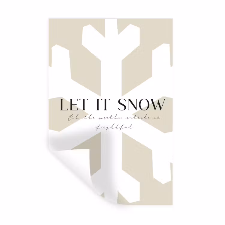 Muursticker - Sneeuw - Japandi - Winter - Decoratie — 1