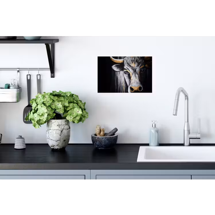 Muursticker - Stier - Hoorns - Snuit - Goud — 2