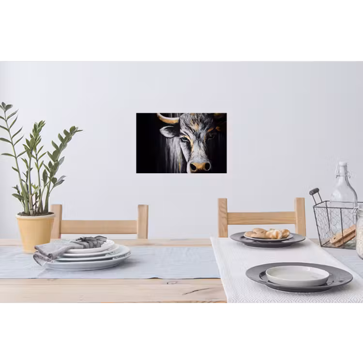 Muursticker - Stier - Hoorns - Snuit - Goud — 3