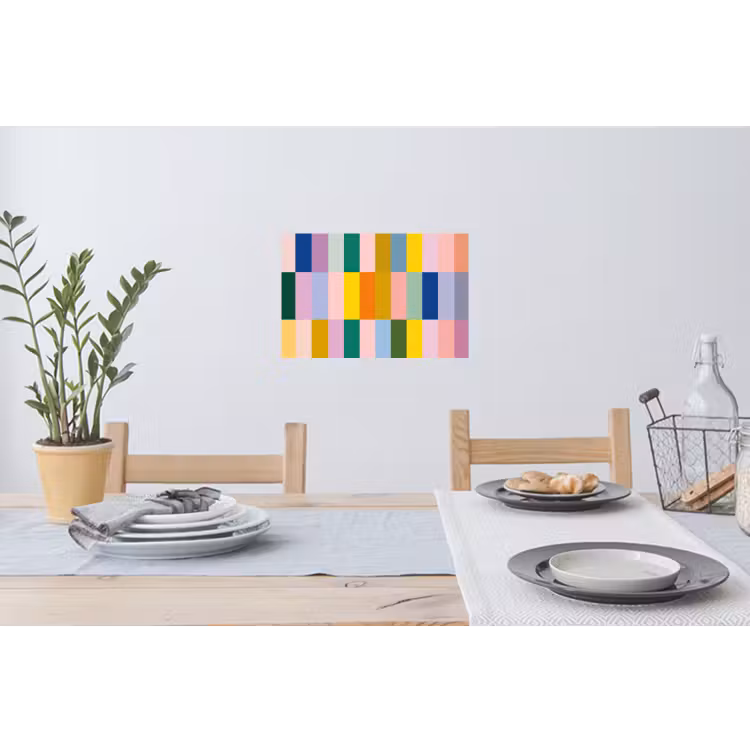 Muursticker - Stroken - Blauw - Patroon - Abstract — 3