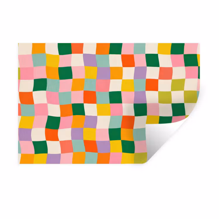 Muursticker - Vierkanten - Kleurrijk - Golvend — 1
