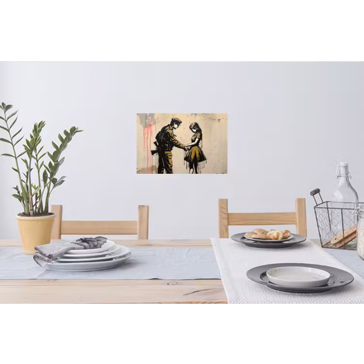 Muursticker - Soldaat - Meisje - Bruin - Graffiti — 3