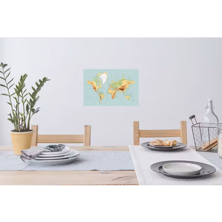 Muursticker - Wereldkaart - Realistisch - Blauw — 3