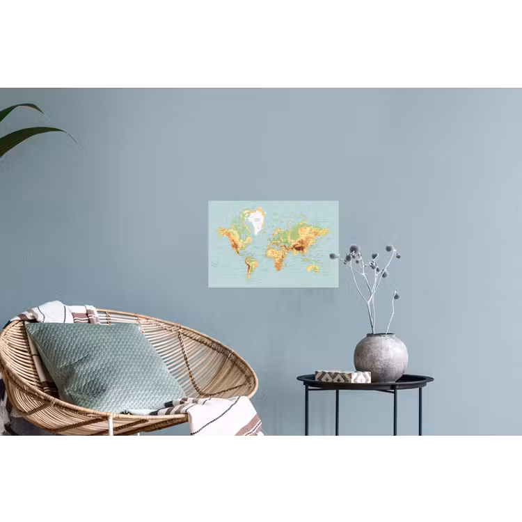 Muursticker - Wereldkaart - Realistisch - Blauw — 4