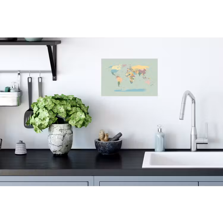 Muursticker - Wereldkaart - Realistisch - Kaart — 2