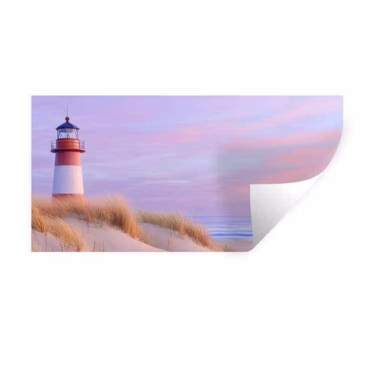 Muursticker - Vuurtoren - Duinen - Zonsondergang — 1