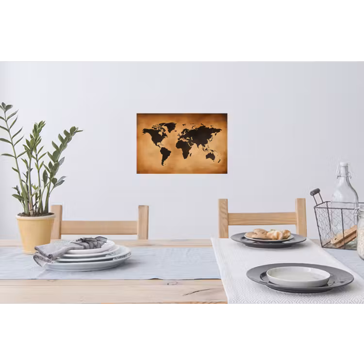 Muursticker - Wereldkaart - Bruin - Kaart — 3